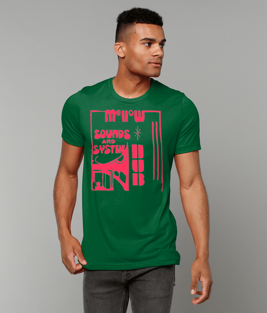 bloodsweatandtees | Mellow Sounds and System Dub t-shirt RED/EverGreen_model