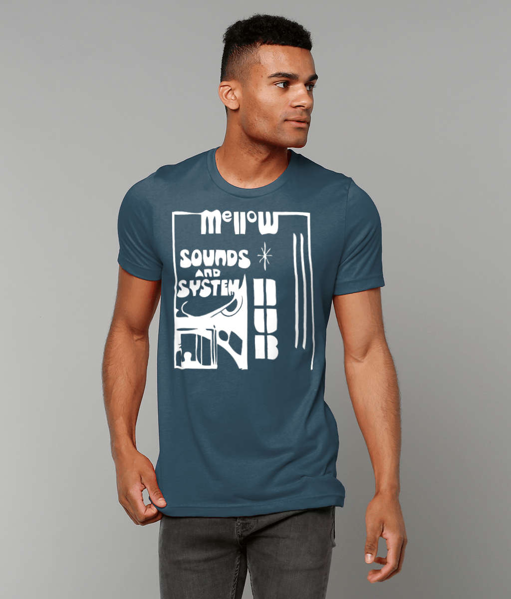 bloodsweatandtees | Mellow Sounds and System Dub t-shirt WHITE/Deep_Teal_model