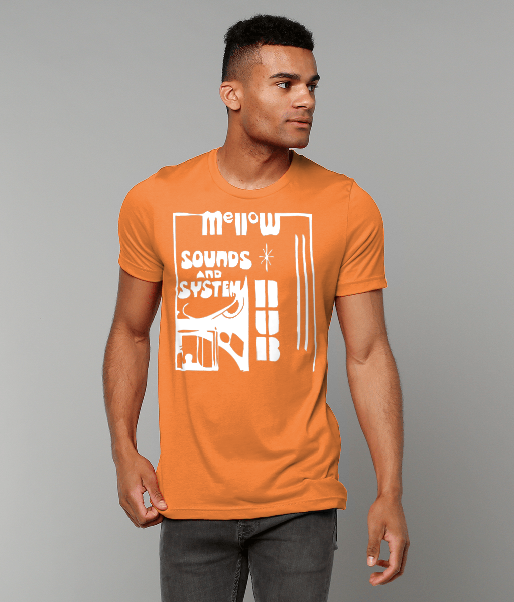 bloodsweatandtees | Mellow Sounds and System Dub t-shirt WHITE/Orange_model