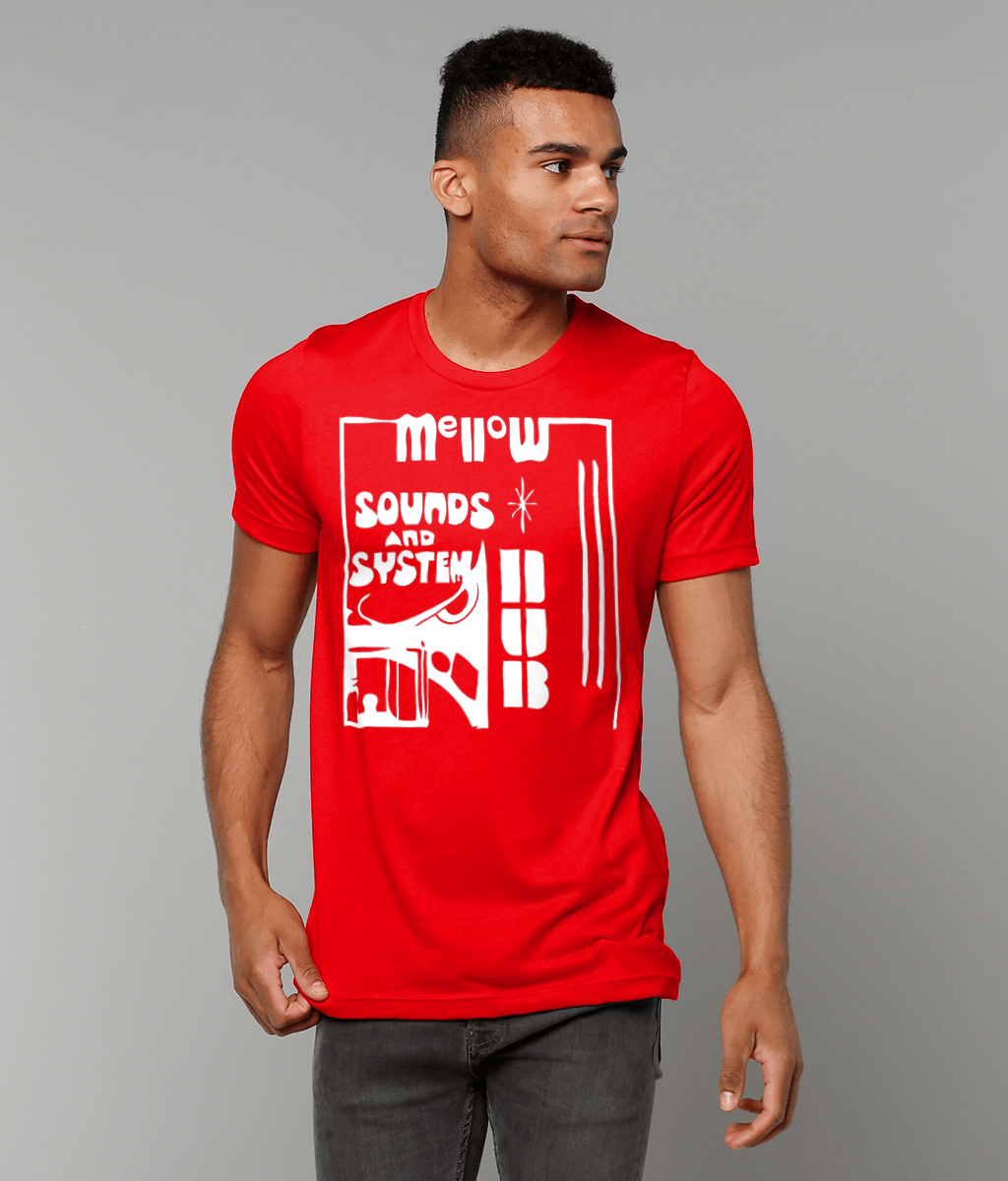 bloodsweatandtees | Mellow Sounds and System Dub t-shirt WHITE/Red_model