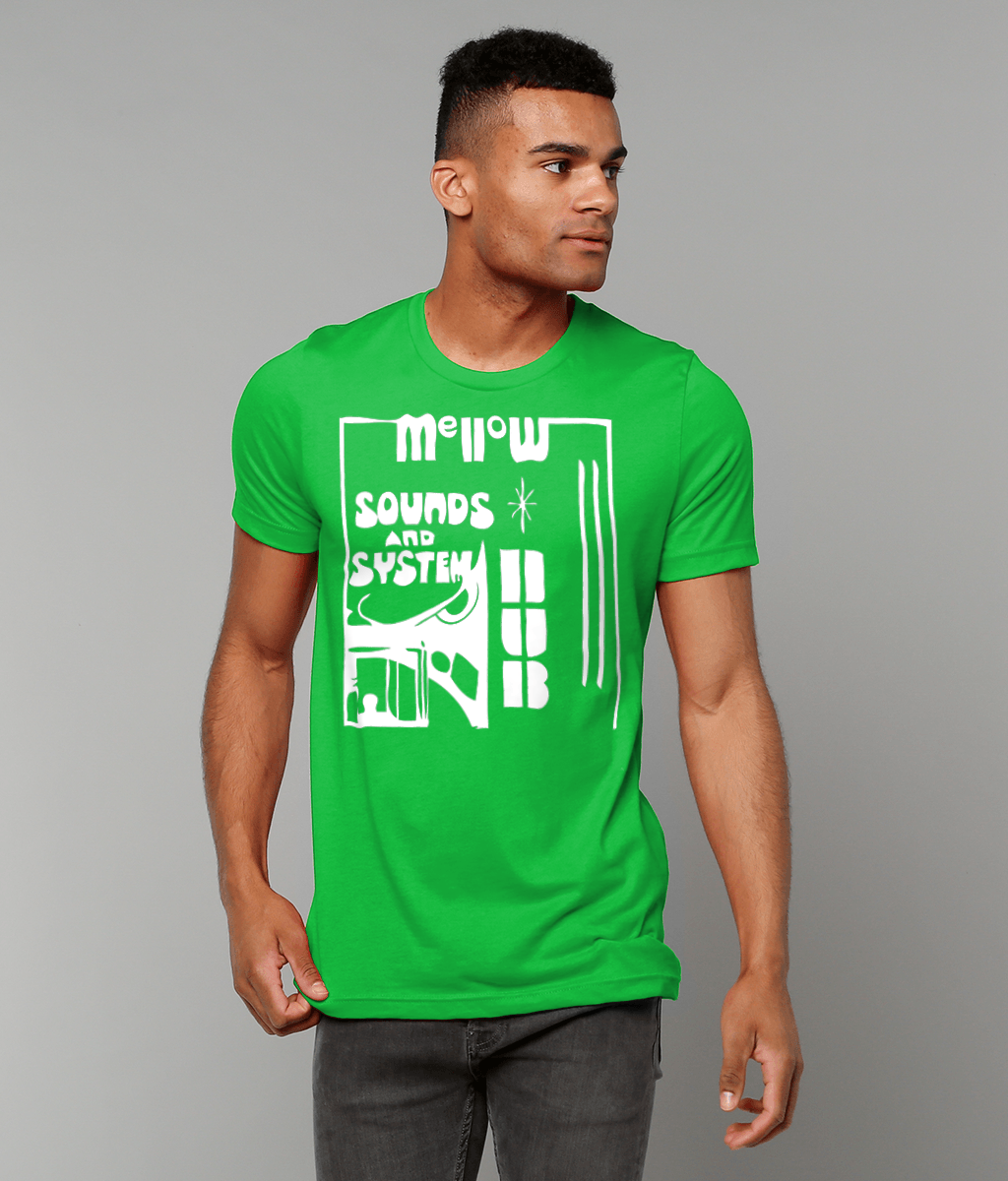 bloodsweatandtees | Mellow Sounds and System Dub t-shirt WHITE/KellyGreen_model