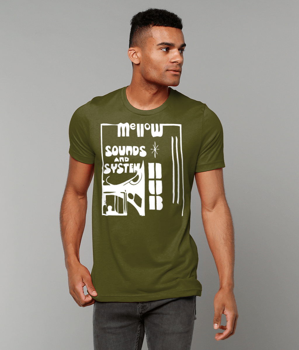 bloodsweatandtees | Mellow Sounds and System Dub t-shirt WHITE/Olive_model