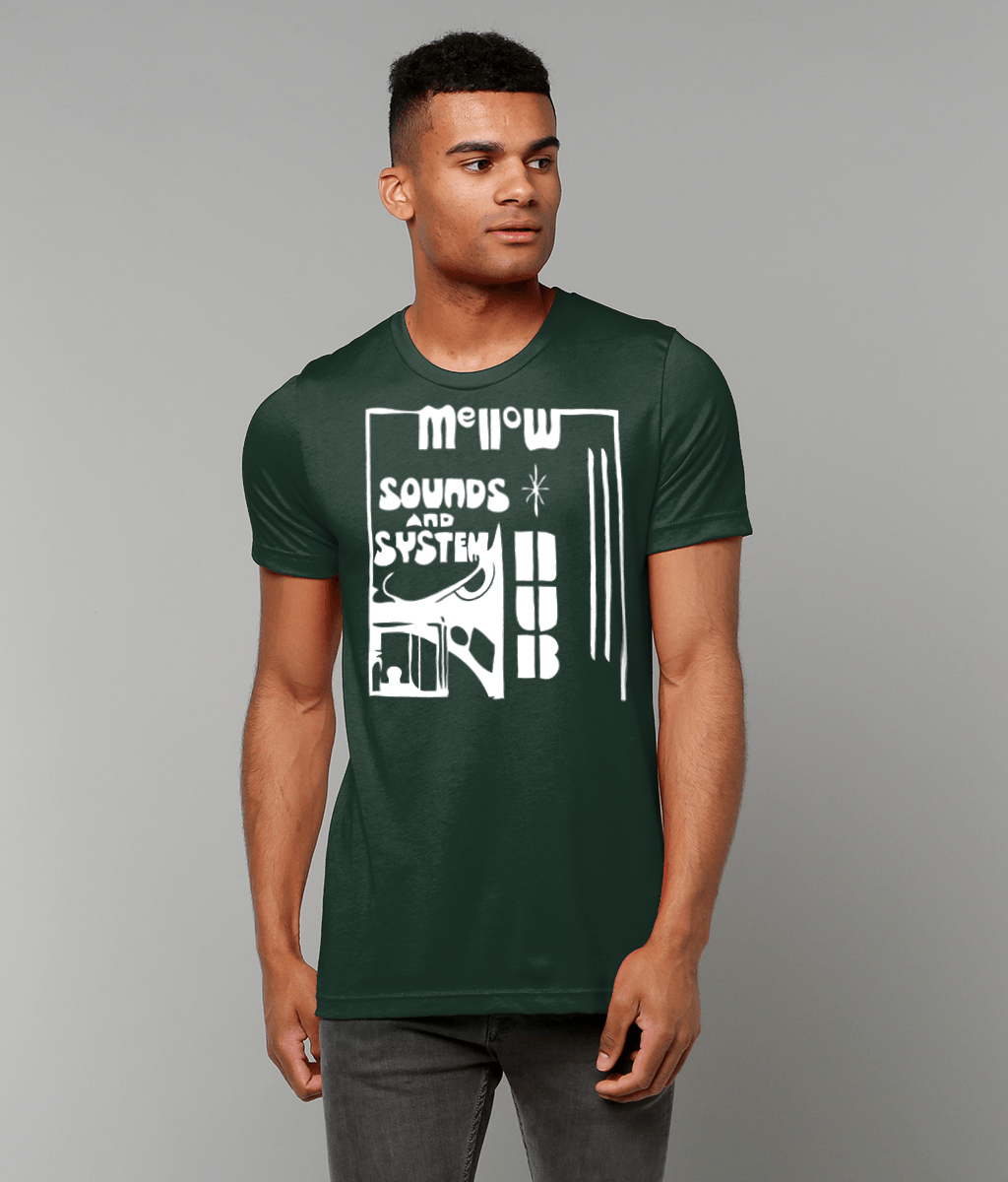 bloodsweatandtees | Mellow Sounds and System Dub t-shirt WHITE/Forest_model