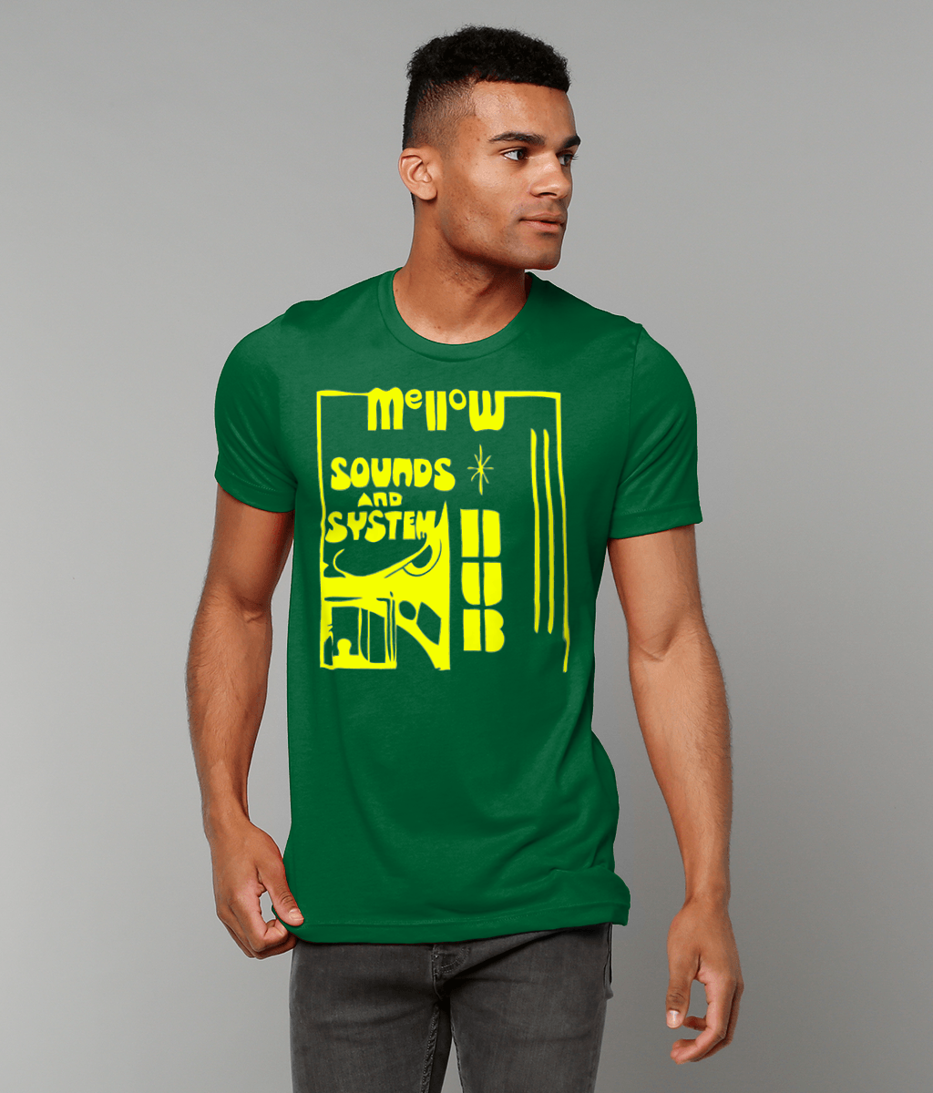 bloodsweatandtees | Mellow Sounds and System Dub t-shirt YLO/EverGreen_model