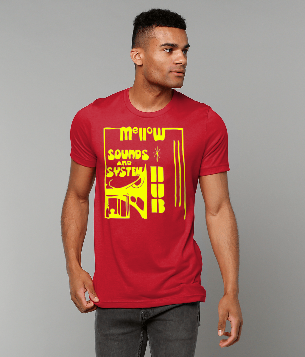 bloodsweatandtees | Mellow Sounds and System Dub t-shirt YLO/Red_model