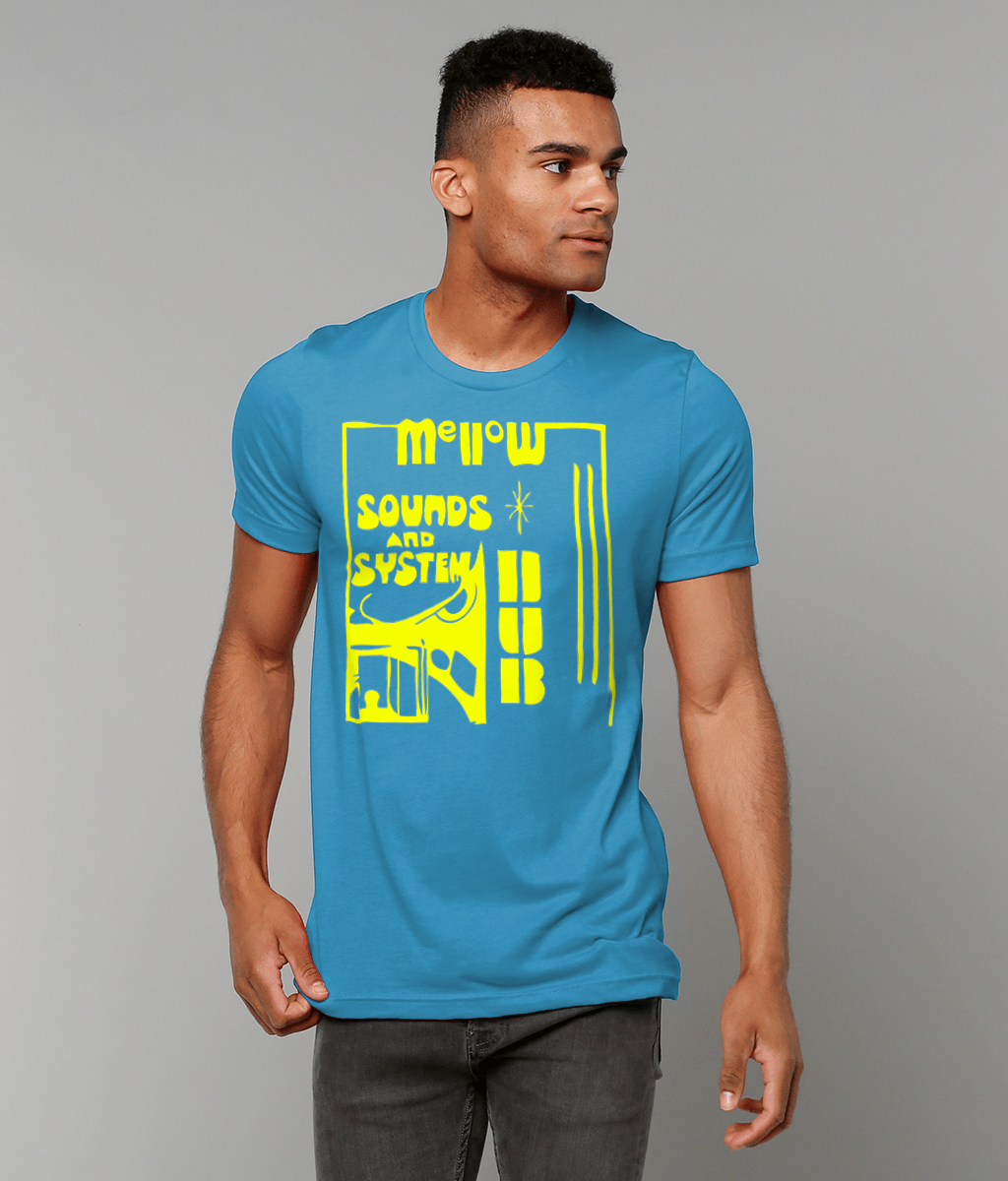 bloodsweatandtees | Mellow Sounds and System Dub t-shirt YLO/Aqua_model