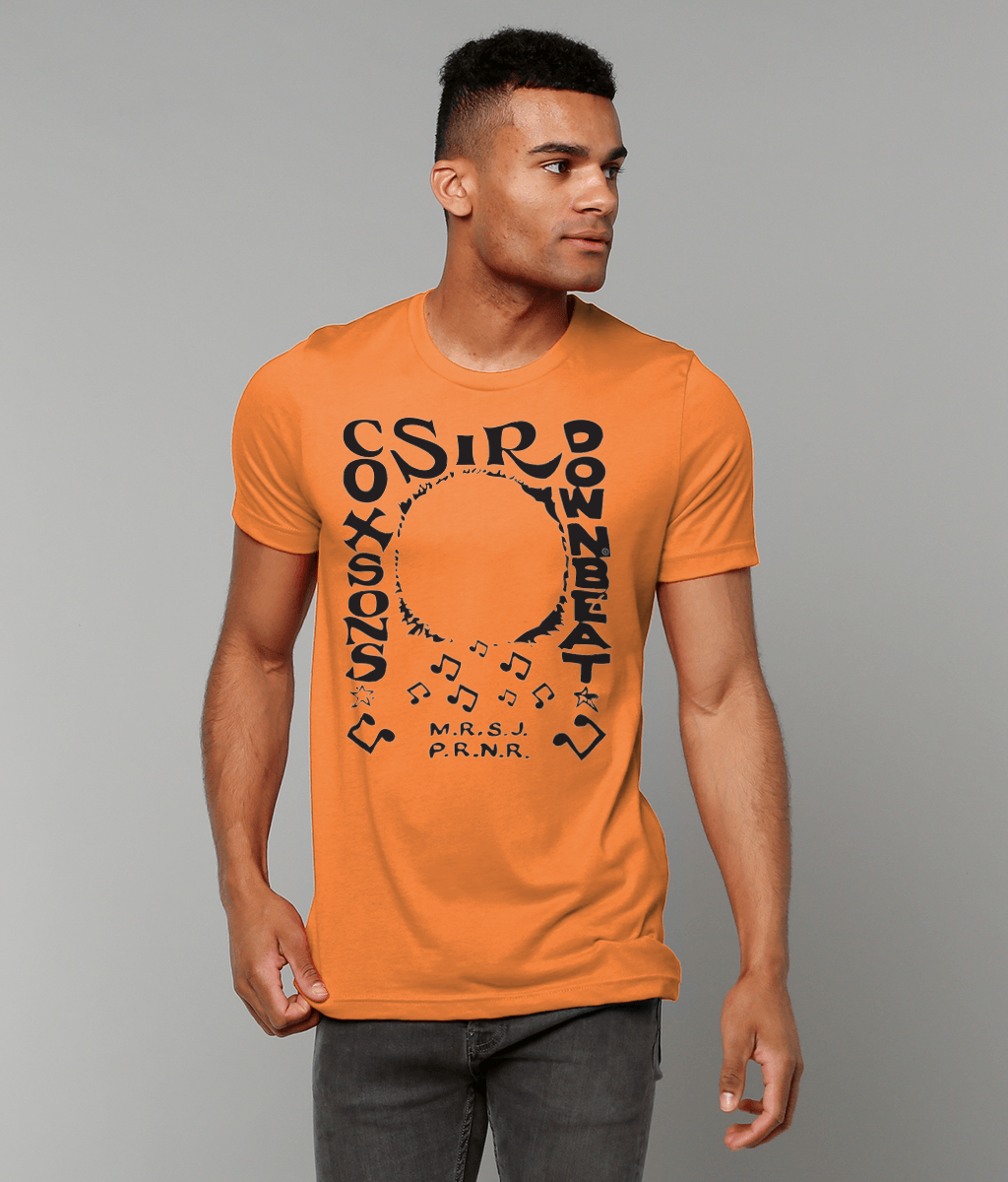 bloodsweatandtees | Sir Coxsons Downbeat t-shirt Black/Orange_model