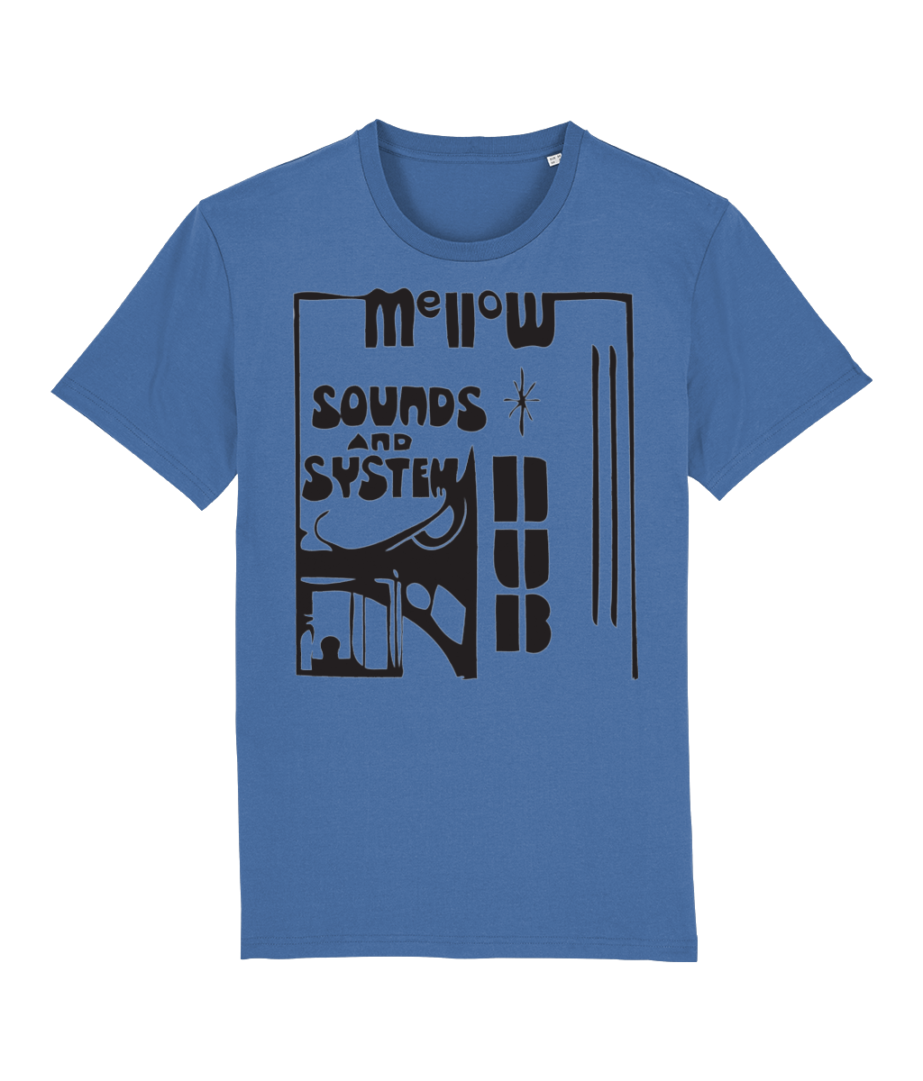 bloodsweatandtees | Organic Mellow Sounds and System Dub t-shirt BLACK/Mindful_Blue