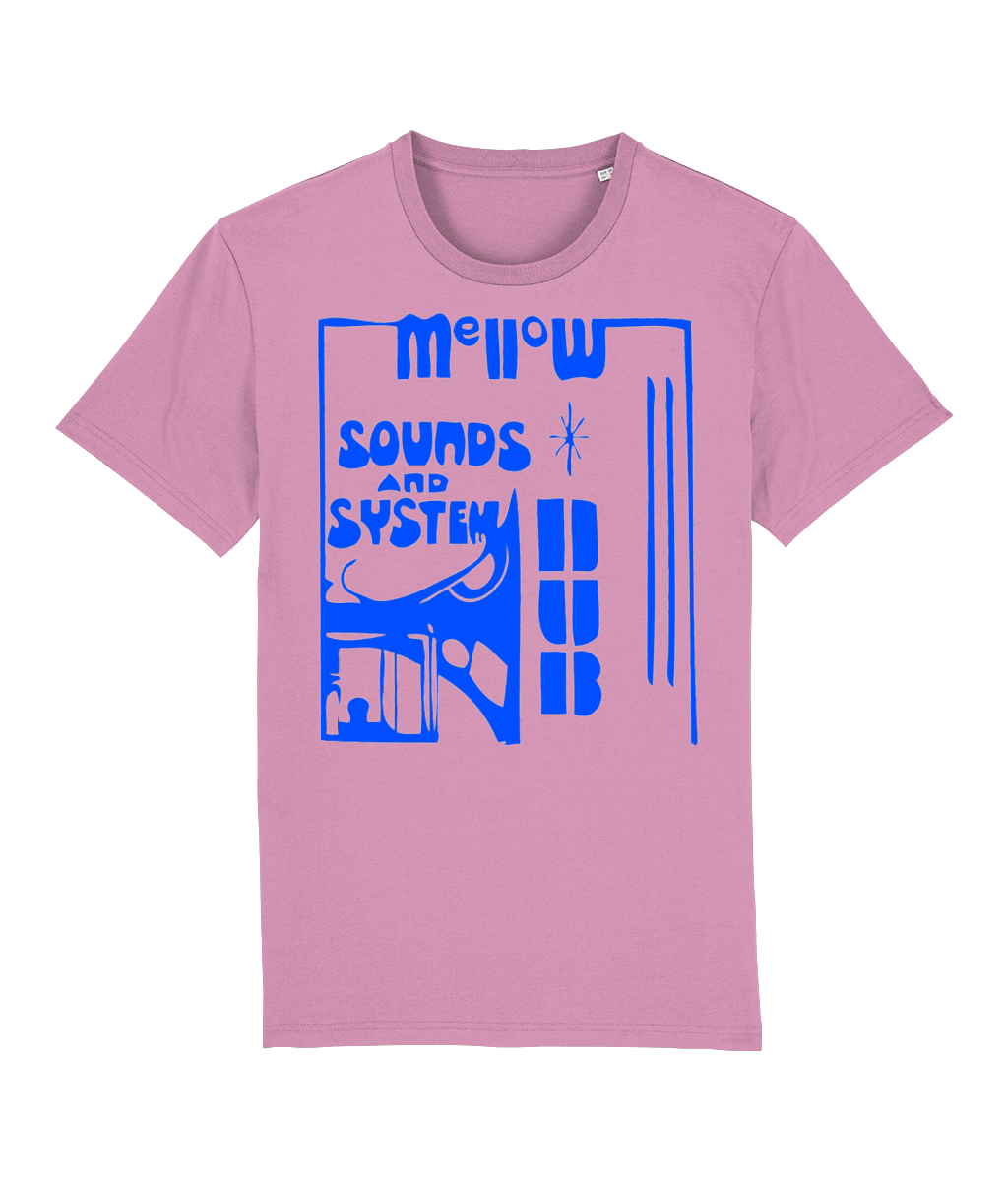 bloodsweatandtees | Organic Mellow Sounds and System Dub t-shirt BLUE/Bubble_Pink