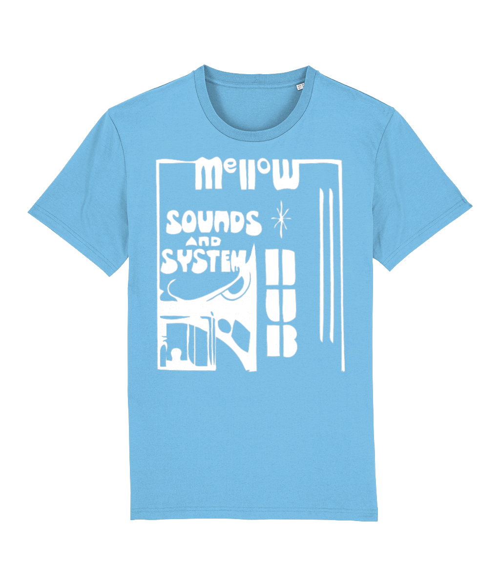 bloodsweatandtees | Organic Mellow Sounds and System Dub t-shirt WHITE/Aqua_Blue