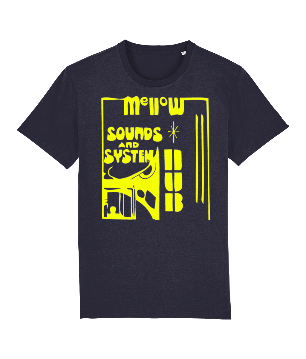 bloodsweatandtees | Mellow Sounds and System Dub Organic t-shirt YELLOW/French_Navy