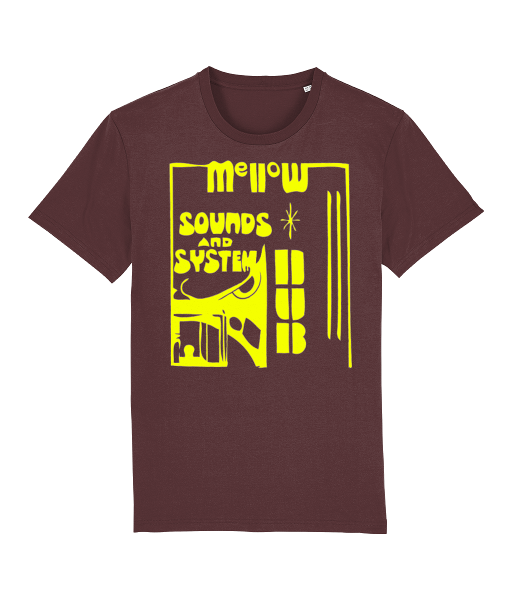 bloodsweatandtees | Mellow Sounds and System Dub Organic t-shirt YELLOW/Burgundy
