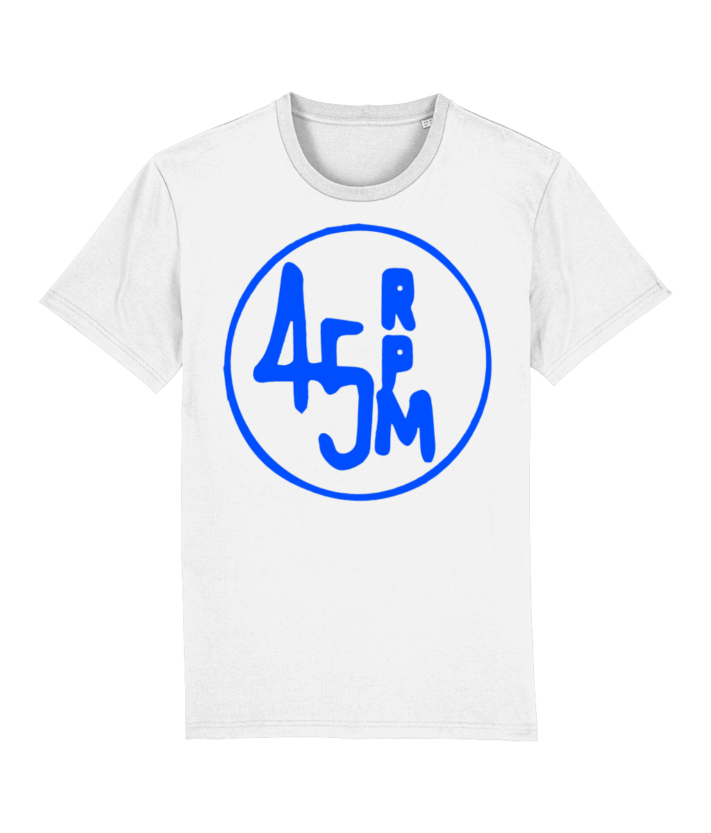 bloodsweatandtees | 45 RPM Selectors Choice Organic t-shirt BLUE/ White