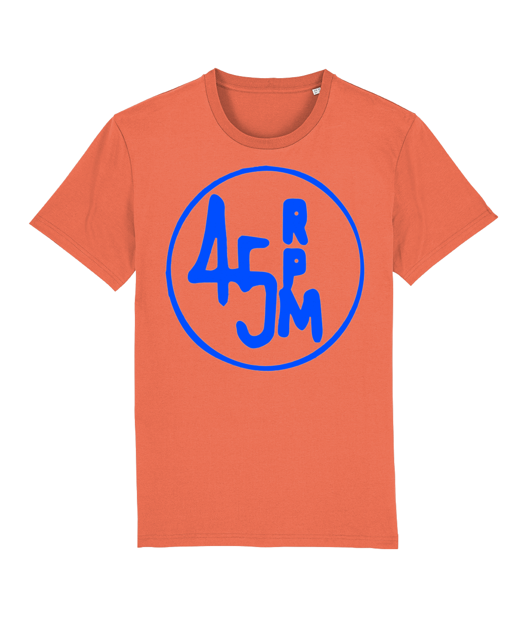 bloodsweatandtees | 45 RPM Selectors Choice Organic t-shirt BLUE/ Orange