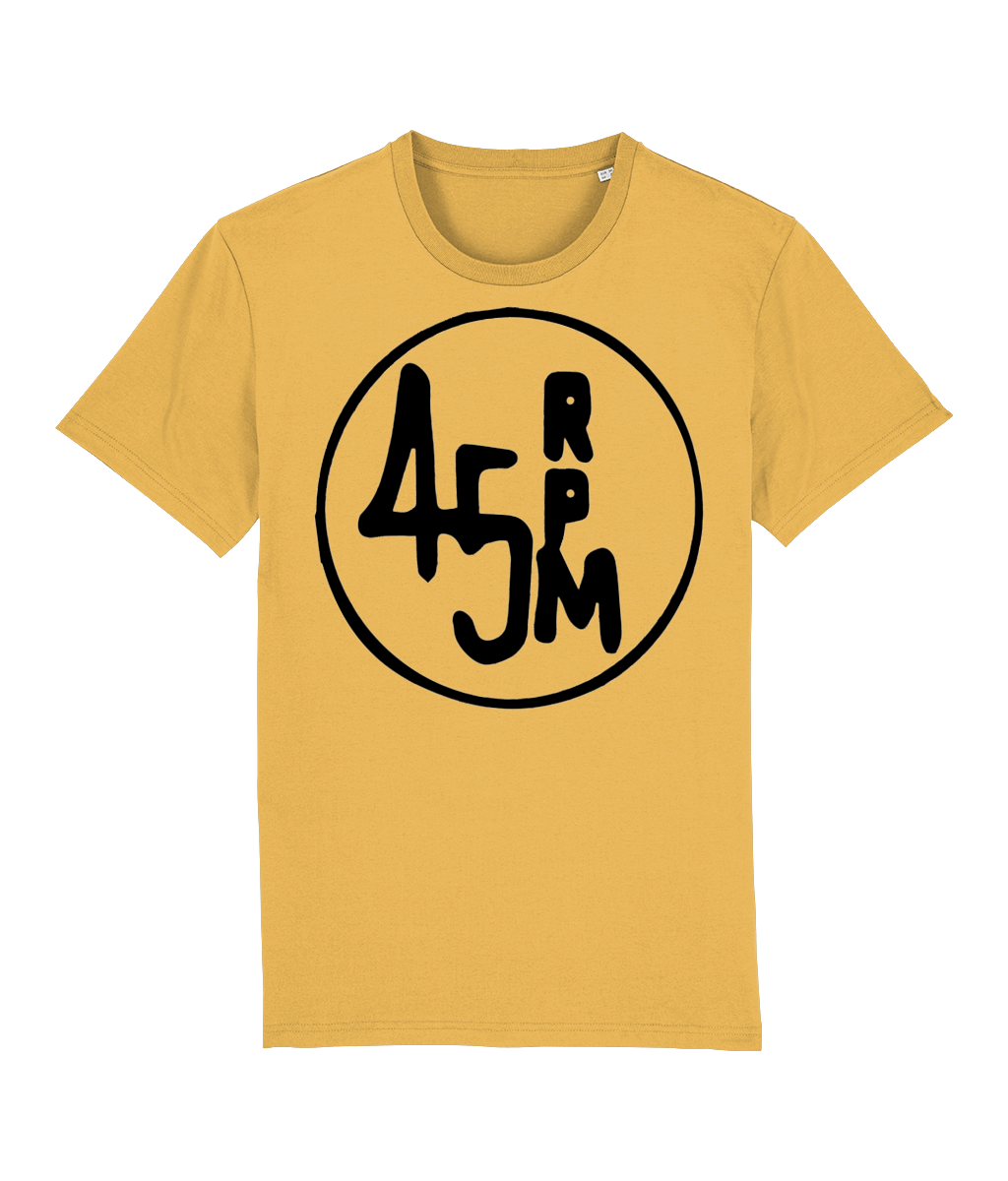 bloodsweatandtees | 45 RPM Selectors Choice Organic t-shirt BLACK/ Spectra_Yellow