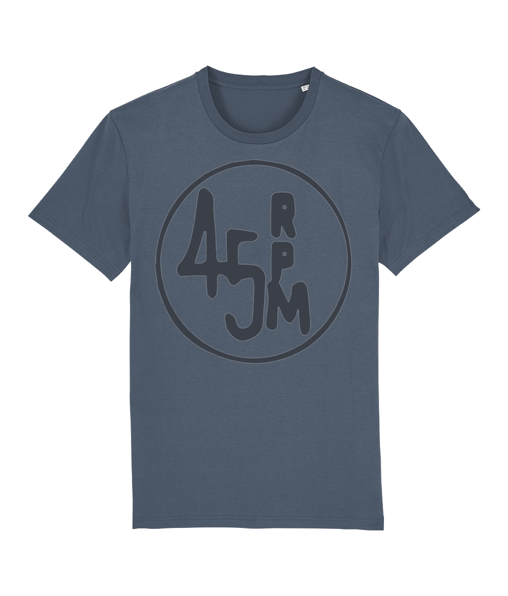 bloodsweatandtees | 45 RPM Selectors Choice Organic t-shirt GREY/ Dark_Heather_Blue