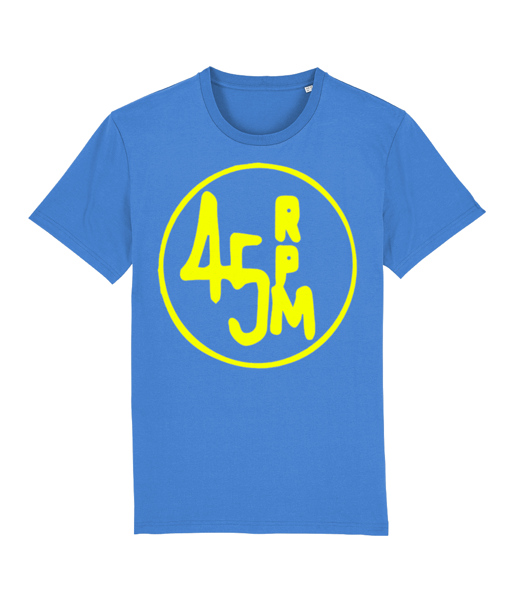 bloodsweatandtees | 45 RPM Selectors Choice Organic t-shirt YELLOW/ Bright_Blue