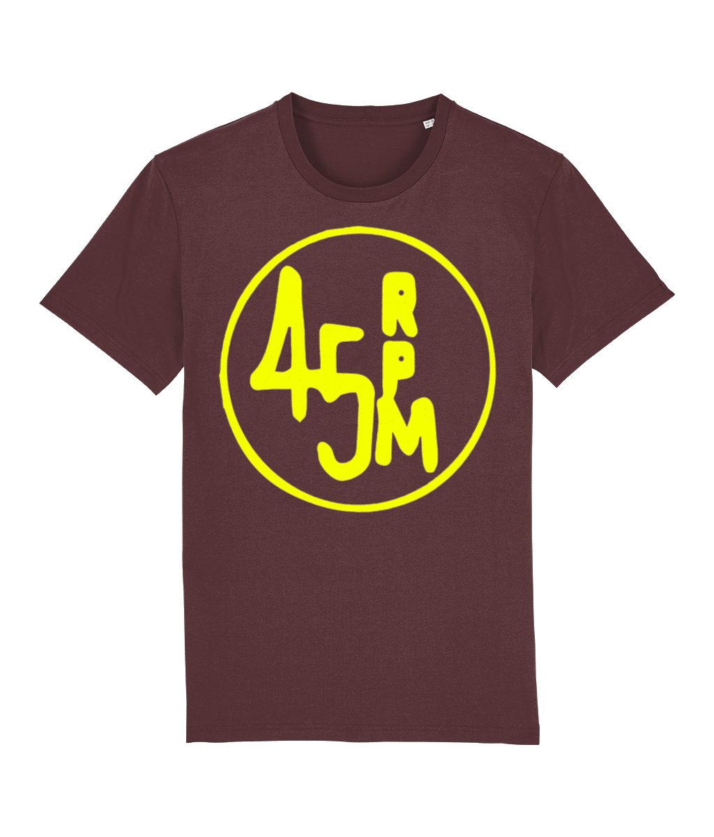bloodsweatandtees | 45 RPM Selectors Choice Organic t-shirt YELLOW/ Maroon