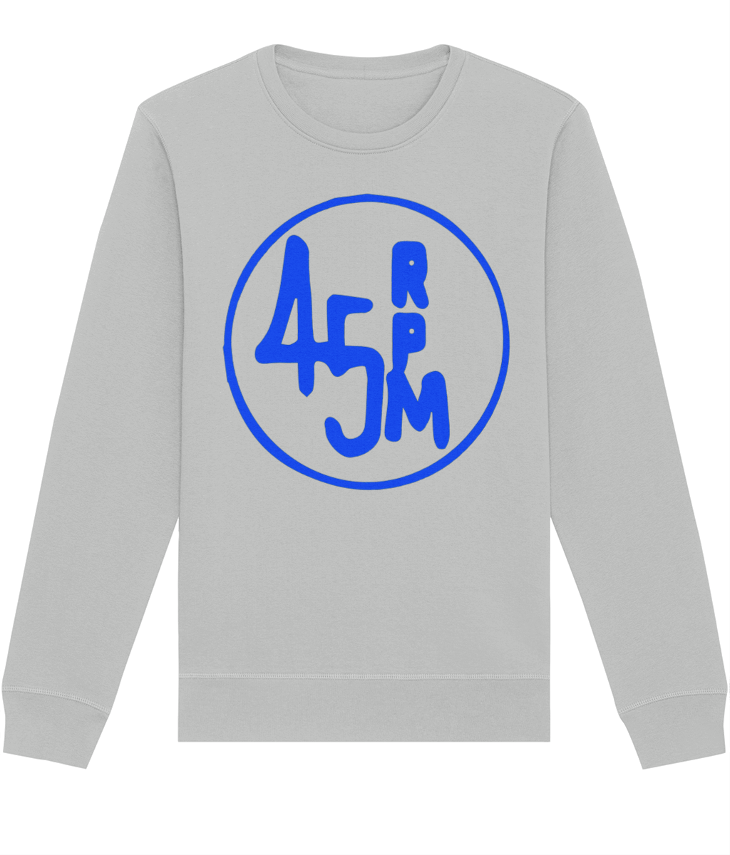 bloodsweatandtees | 45 RPM Selectors Choice Organic Sweatshirt BLUE/ Heather_Grey