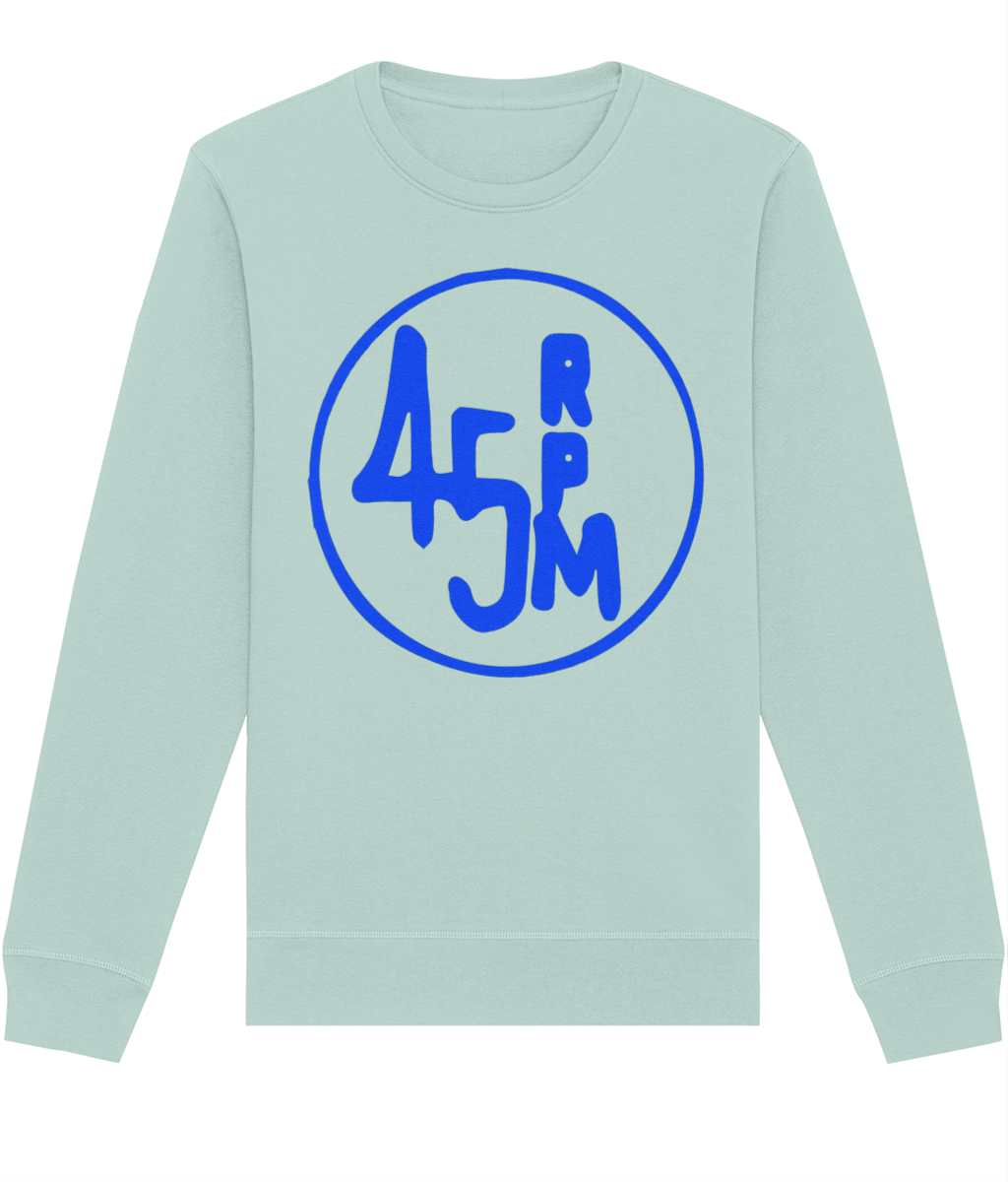 bloodsweatandtees | 45 RPM Selectors Choice Organic Sweatshirt BLUE/ Caribbean_Blue