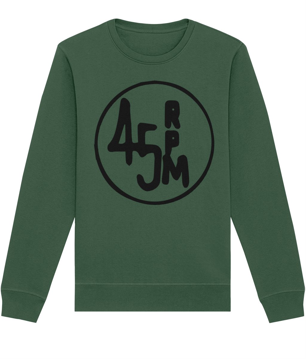 bloodsweatandtees | 45 RPM Selectors Choice Organic Sweatshirt BLACK/ Bottle_Green