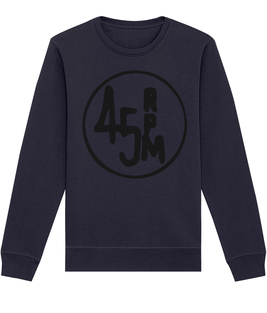bloodsweatandtees | 45 RPM Selectors Choice Organic Sweatshirt BLACK/ French_Navy
