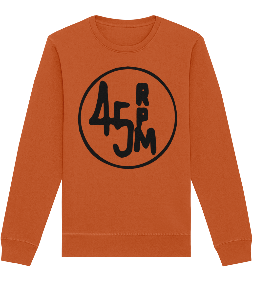 bloodsweatandtees | 45 RPM Selectors Choice Organic Sweatshirt BLACK/ Orange