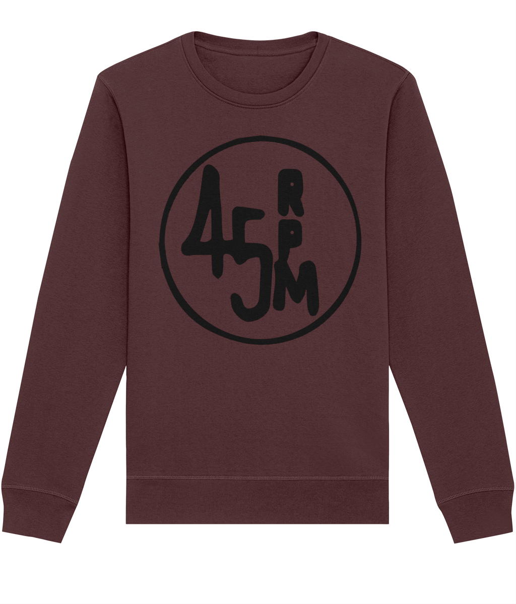 bloodsweatandtees | 45 RPM Selectors Choice Organic Sweatshirt BLACK/ Maroon
