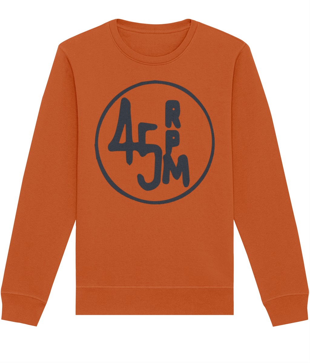 bloodsweatandtees | 45 RPM Selectors Choice Organic Sweatshirt GREY/ Orange