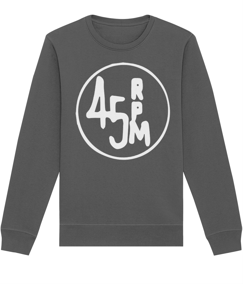 bloodsweatandtees | 45 RPM Selectors Choice Organic Sweatshirt WHITE/ Anthracite
