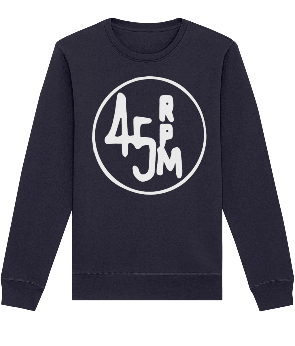 bloodsweatandtees | 45 RPM Selectors Choice Organic Sweatshirt WHITE/ French_Navy