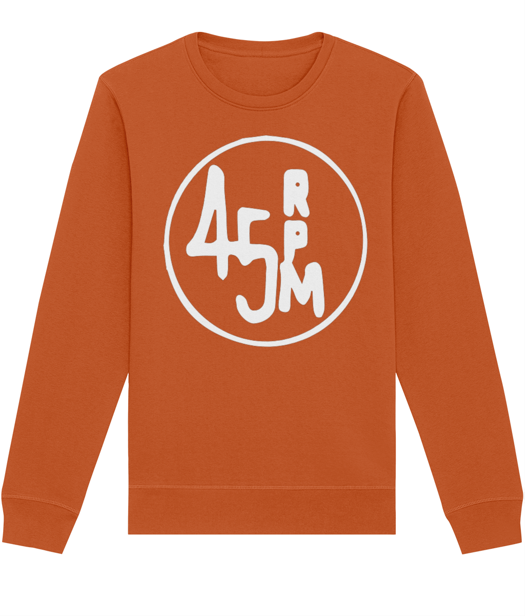bloodsweatandtees | 45 RPM Selectors Choice Organic Sweatshirt WHITE/ Orange