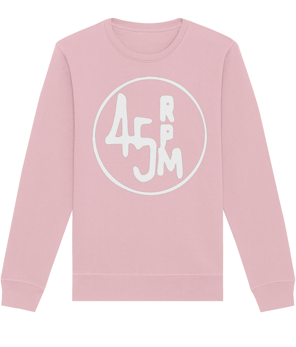bloodsweatandtees | 45 RPM Selectors Choice Organic Sweatshirt WHITE/ Cotton_Pink