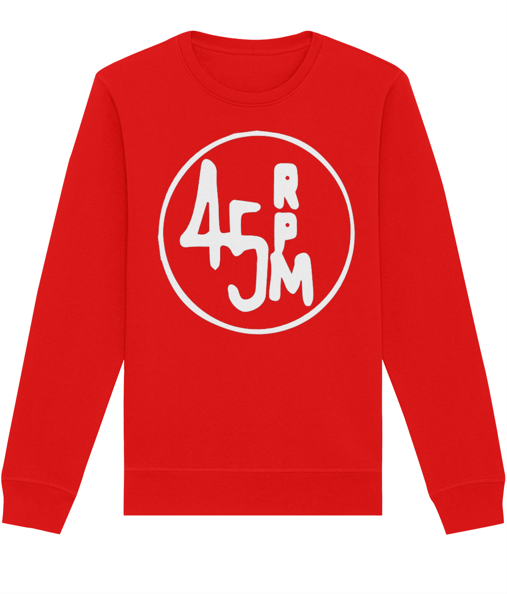 bloodsweatandtees | 45 RPM Selectors Choice Organic Sweatshirt WHITE/ Red