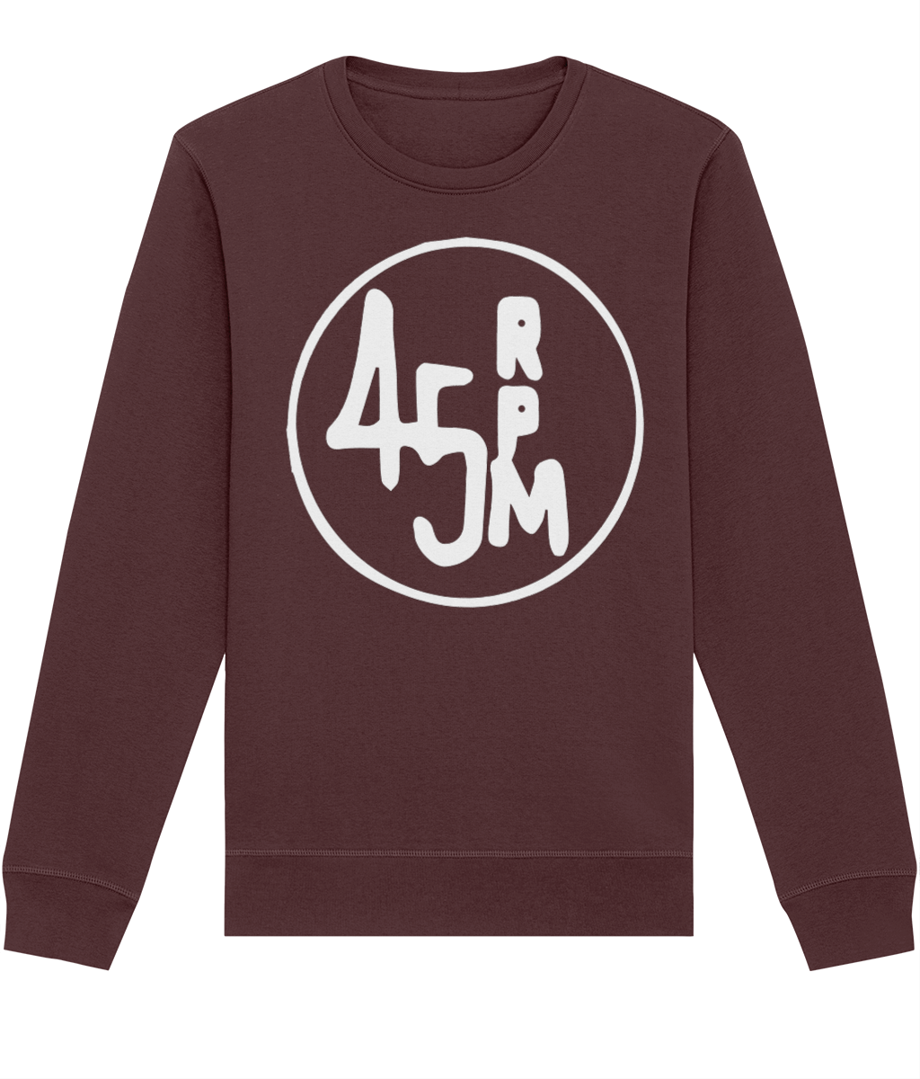 bloodsweatandtees | 45 RPM Selectors Choice Organic Sweatshirt WHITE/ Maroon