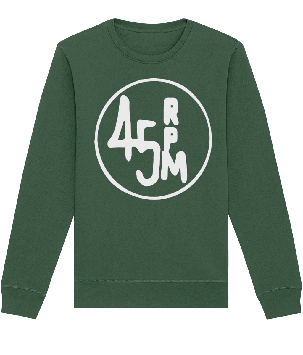 bloodsweatandtees | 45 RPM Selectors Choice Organic Sweatshirt WHITE/ Bottle_Green