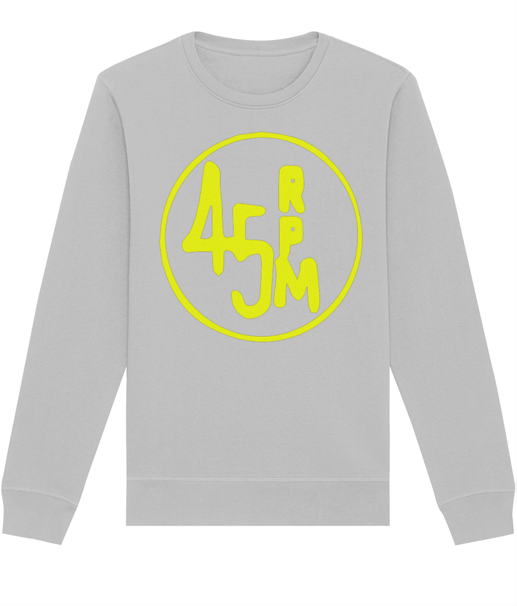 bloodsweatandtees | 45 RPM Selectors Choice Organic Sweatshirt YELLOW/ Heather_Grey