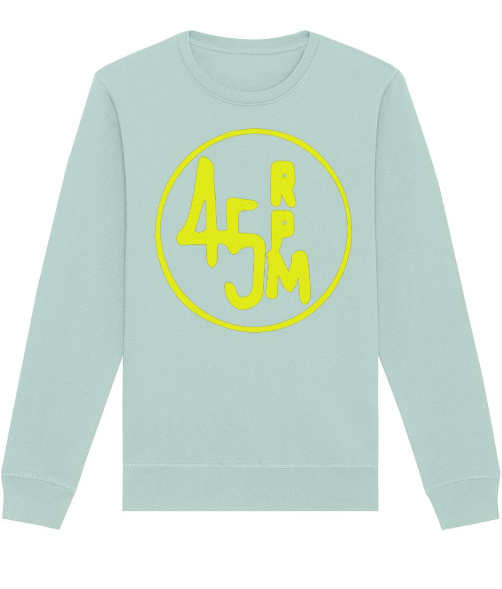 bloodsweatandtees | 45 RPM Selectors Choice Organic Sweatshirt YELLOW/ Caribbean_Blue