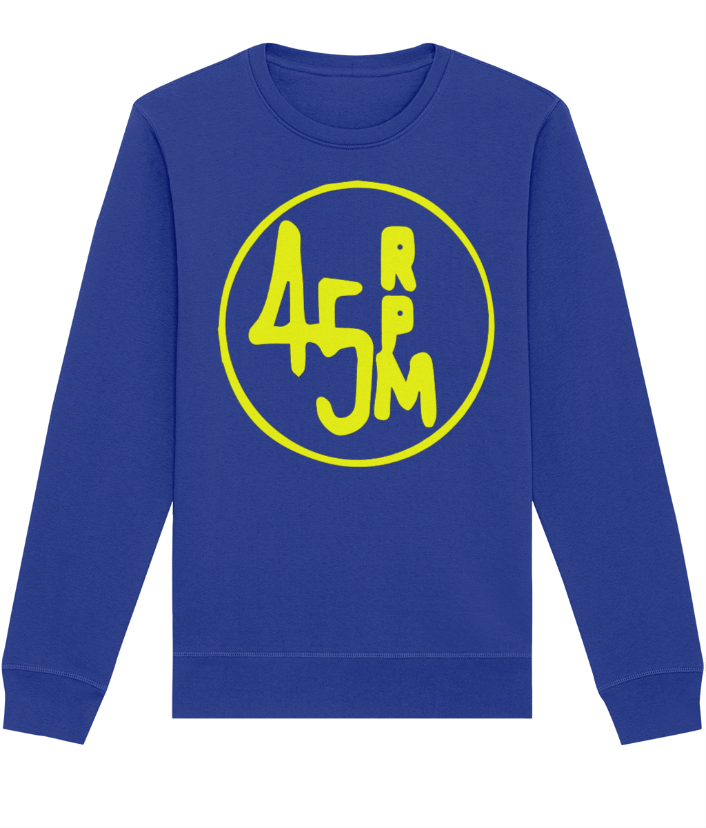bloodsweatandtees | 45 RPM Selectors Choice Organic Sweatshirt YELLOW/ Royal_Blue