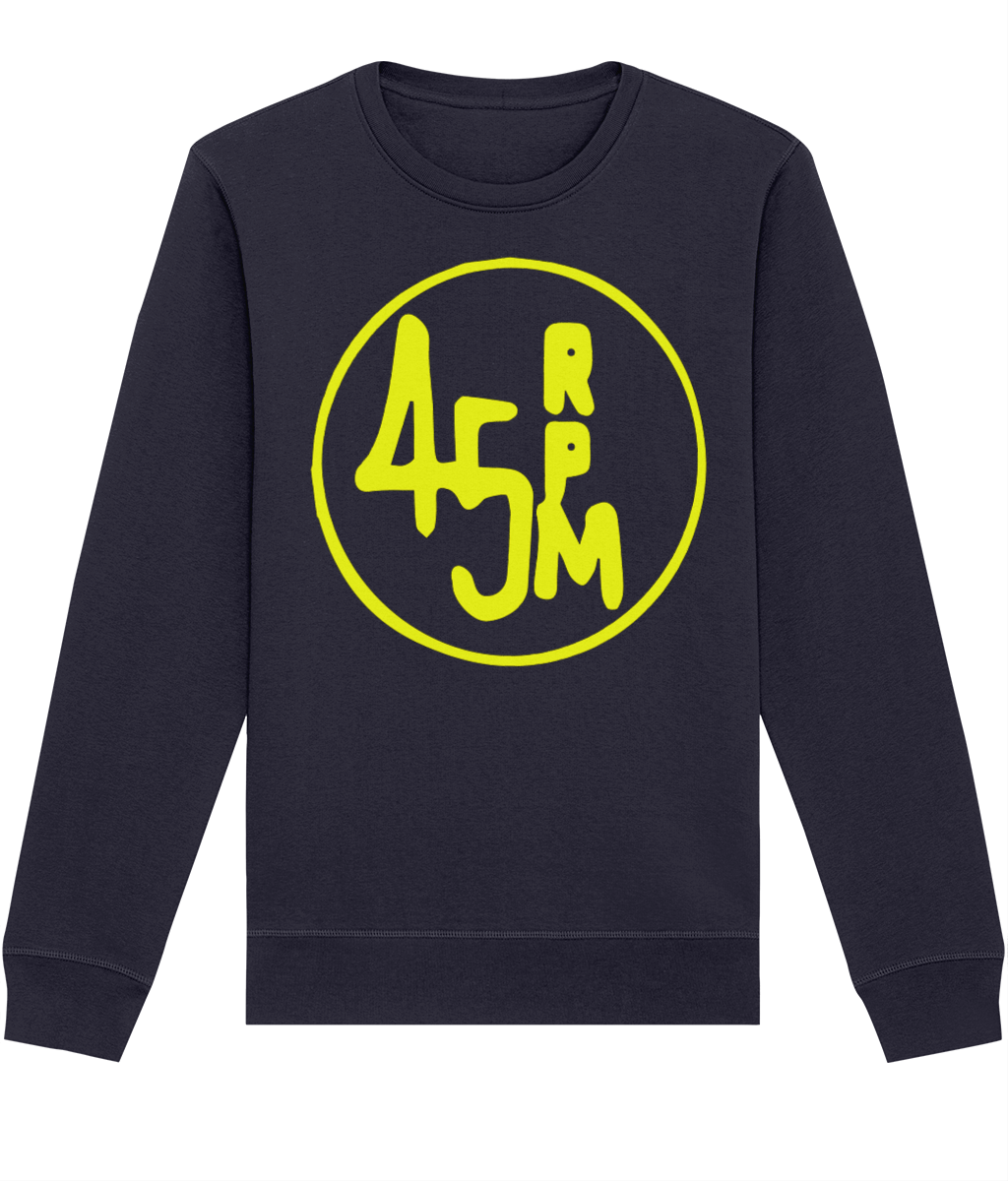 bloodsweatandtees | 45 RPM Selectors Choice Organic Sweatshirt YELLOW/ French_Navy
