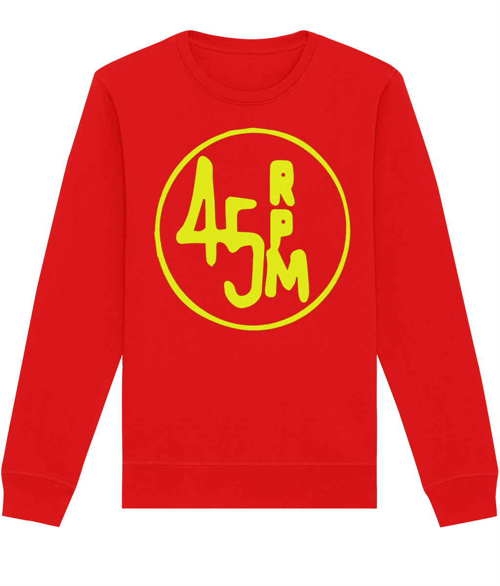 bloodsweatandtees | 45 RPM Selectors Choice Organic Sweatshirt YELLOW/ Red