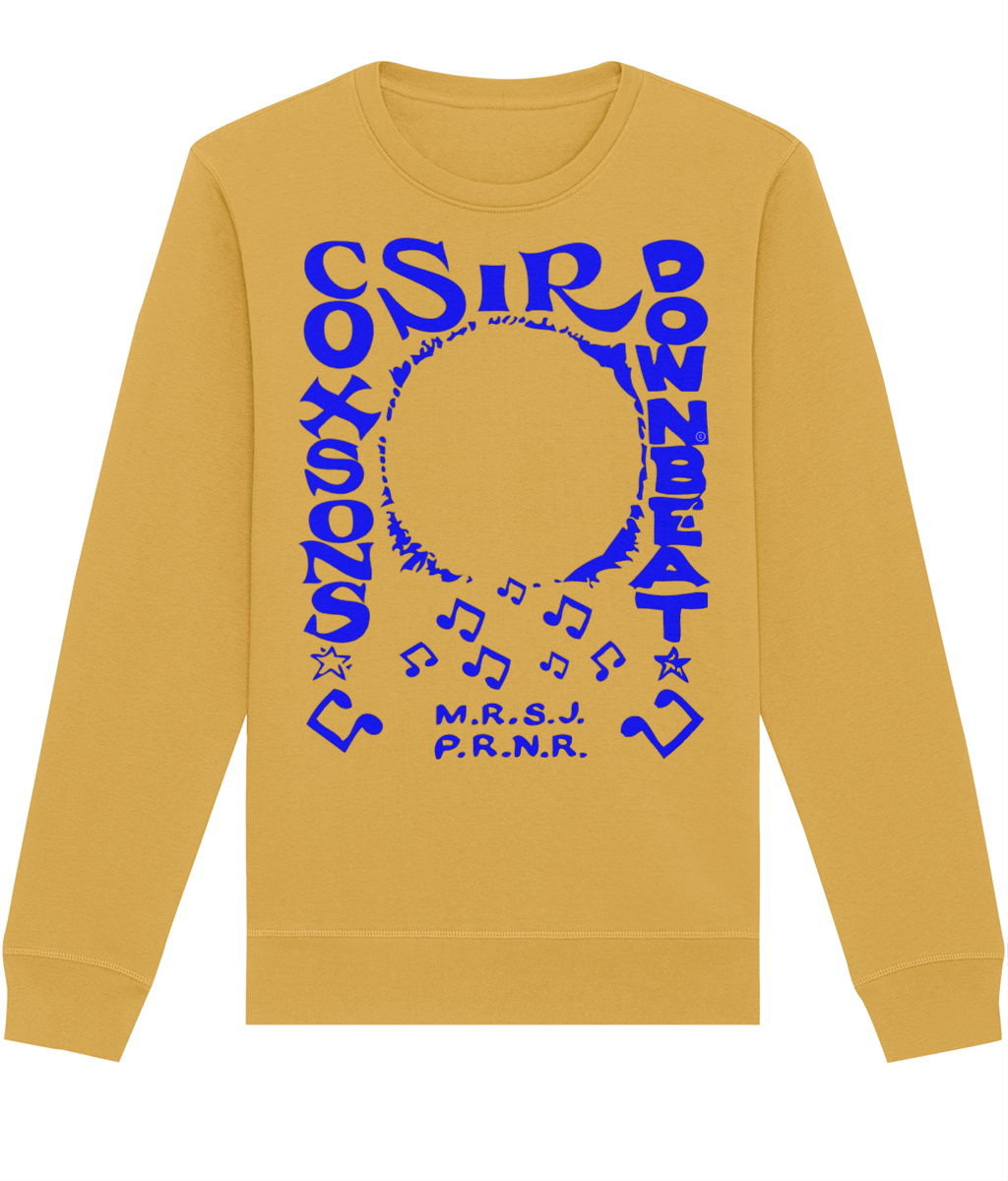 bloodsweatandtees | Sir Coxsons Downbeat Organic Sweatshirt BLUE/ Spectra_Yellow