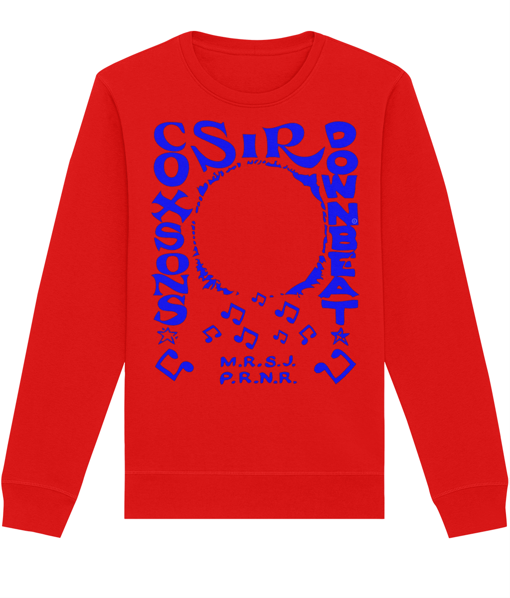 bloodsweatandtees | Sir Coxsons Downbeat Organic Sweatshirt BLUE/ Red