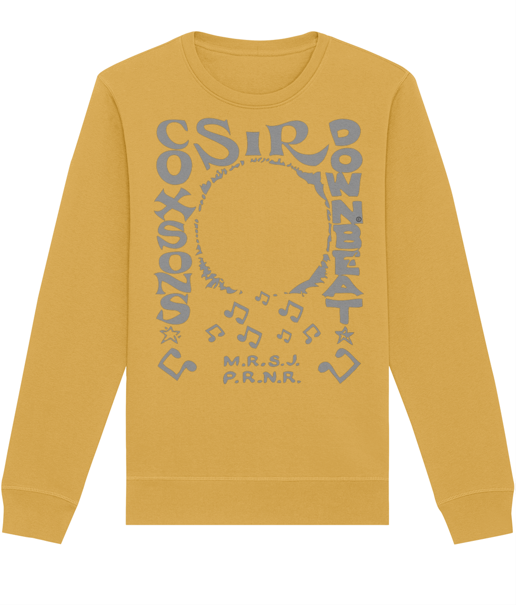 bloodsweatandtees | Sir Coxsons Downbeat Organic Sweatshirt GREY/ Spectra_Yellow