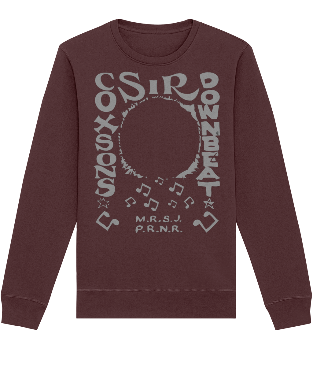 bloodsweatandtees | Sir Coxsons Downbeat Organic Sweatshirt GREY/ Maroon