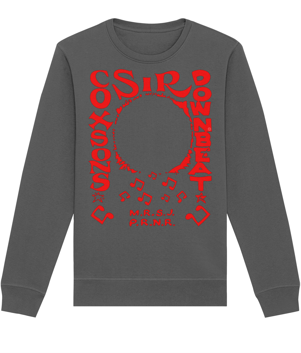 bloodsweatandtees | Sir Coxsons Downbeat Organic Sweatshirt RED/ Anthracite