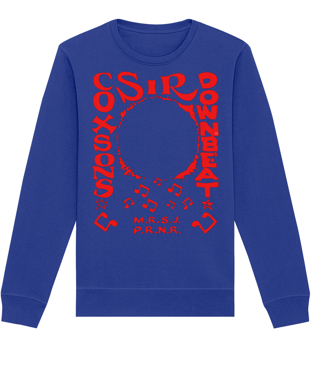 bloodsweatandtees | Sir Coxsons Downbeat Organic Sweatshirt RED/ Royal_Blue