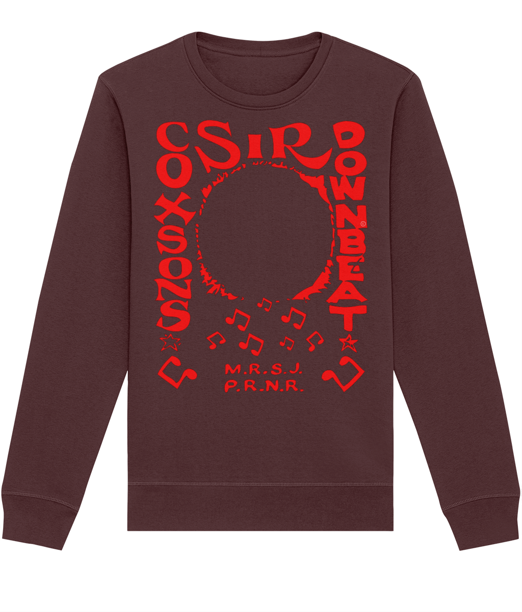 bloodsweatandtees | Sir Coxsons Downbeat Organic Sweatshirt RED/ Maroon