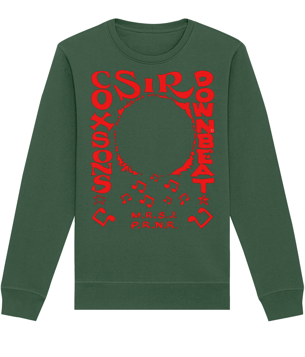 bloodsweatandtees | Sir Coxsons Downbeat Organic Sweatshirt RED/ Bottle_Green
