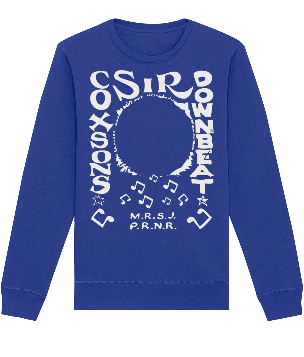 bloodsweatandtees | Sir Coxsons Downbeat Organic Sweatshirt WHITE/ Royal_Blue